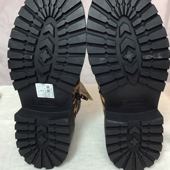 Skechers Leopard Print Lace-Up Boots with Red Accents - Picture 5 of 5